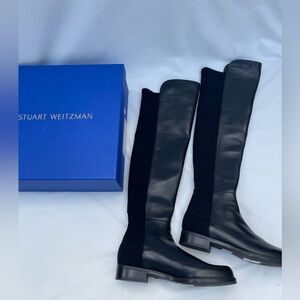 Stuart Weitzman 5050 over knee Boots Black Leather  Women’s 5.5B New
